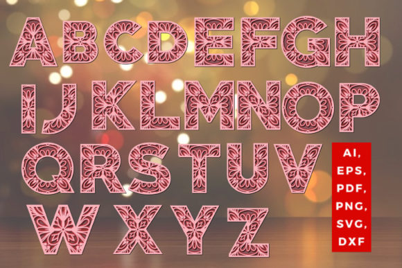 Download Layered Alphabet BUNDLE 3D Mandala Svg - 3d mandala svg Collection