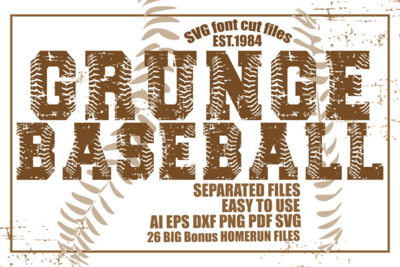 Download Grunge Baseball SVG Font Cut Files - Premium Resources