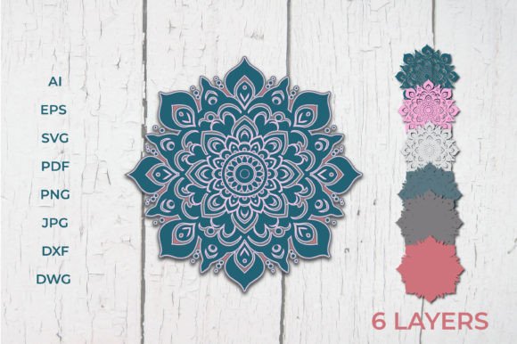 Download Layered Mandala SVG File,3d Mandala SVG - 3d mandala svg Collection
