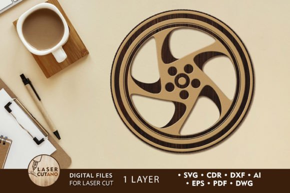 Download Decorative Wood Cut Coaster File - Premium Resources